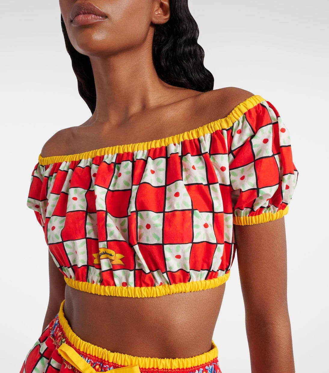 Dolce&Gabbana - Patterned cotton crop top