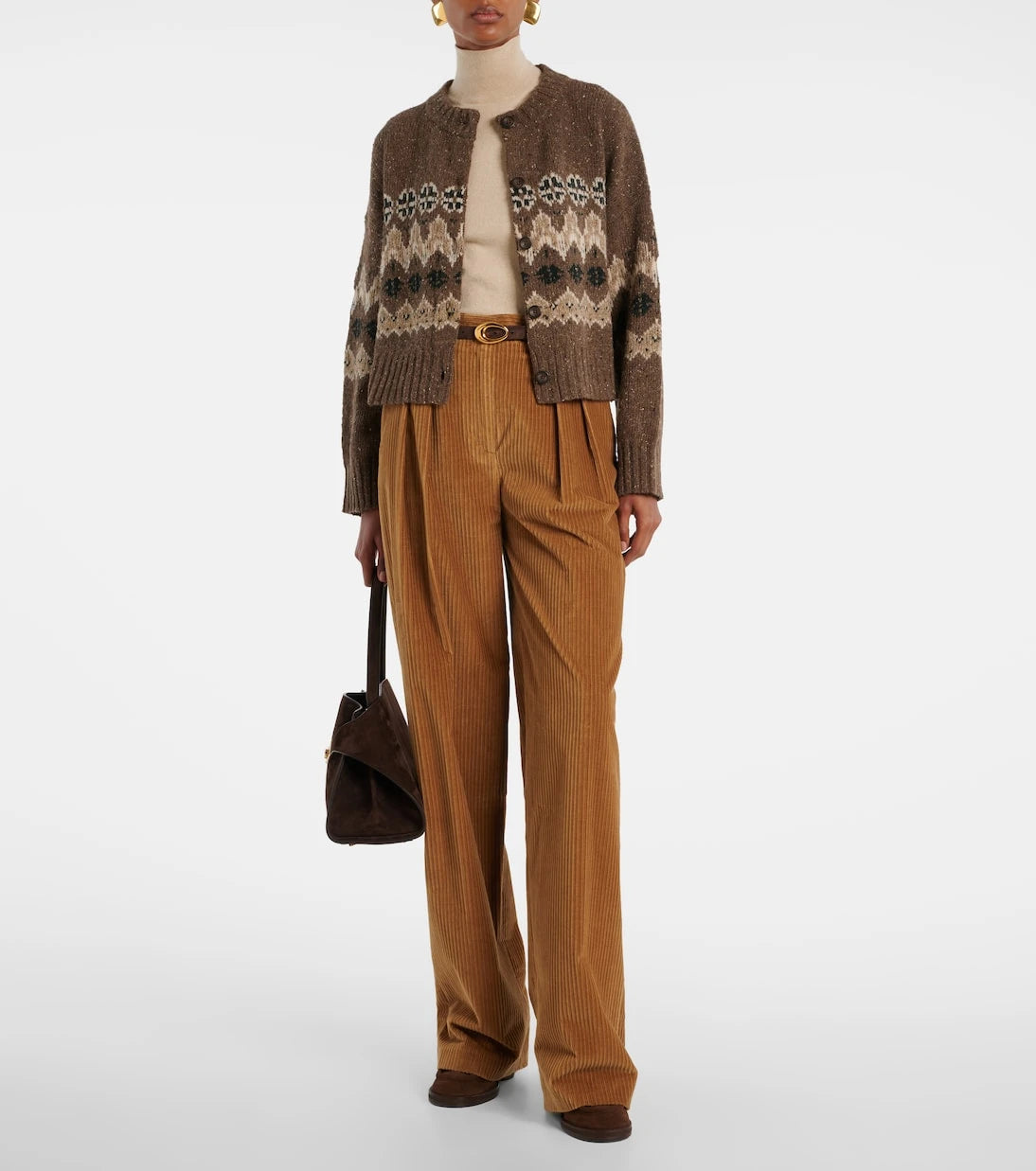Altuzarra - سترة كارديجان كامي من مزيج صوف فير آيل