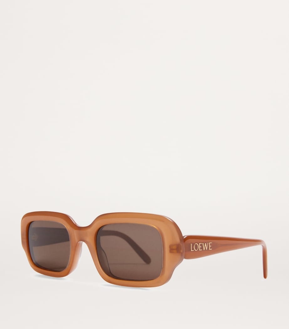 LOEWE Brown Acetate Rectangular Slim Sunglasses