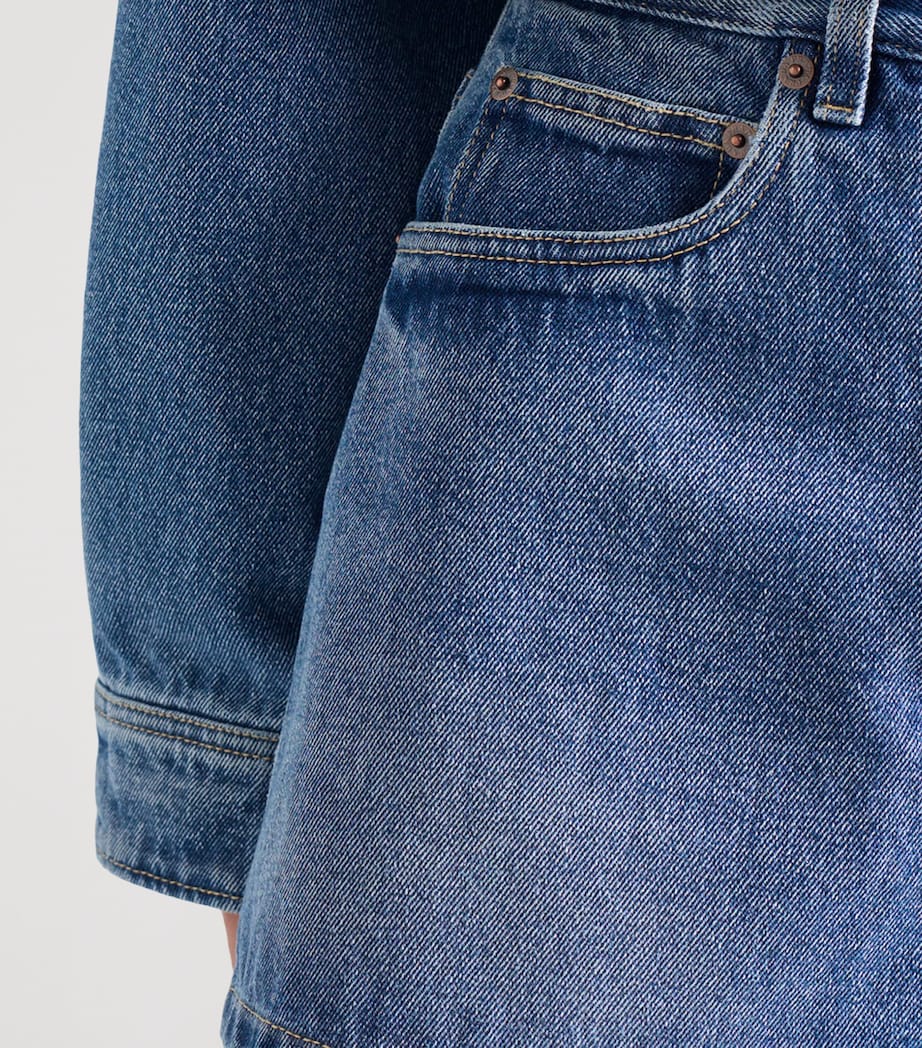 Prada Blue Denim High-Waist Shorts