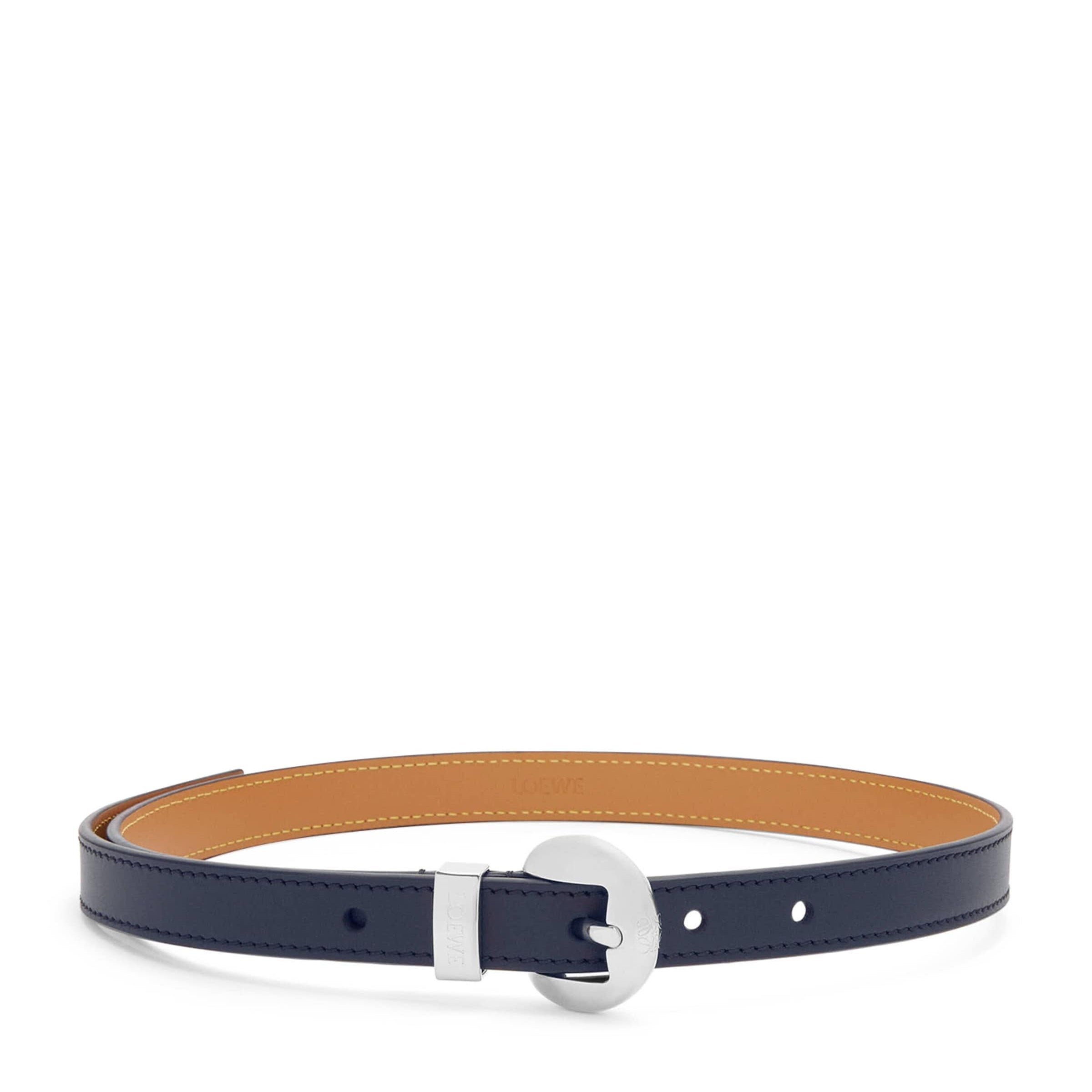 Navy Leather Pebble Belt