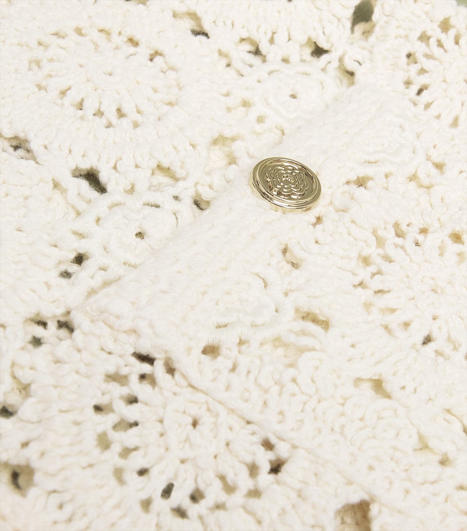 White Crocheted Cardigan