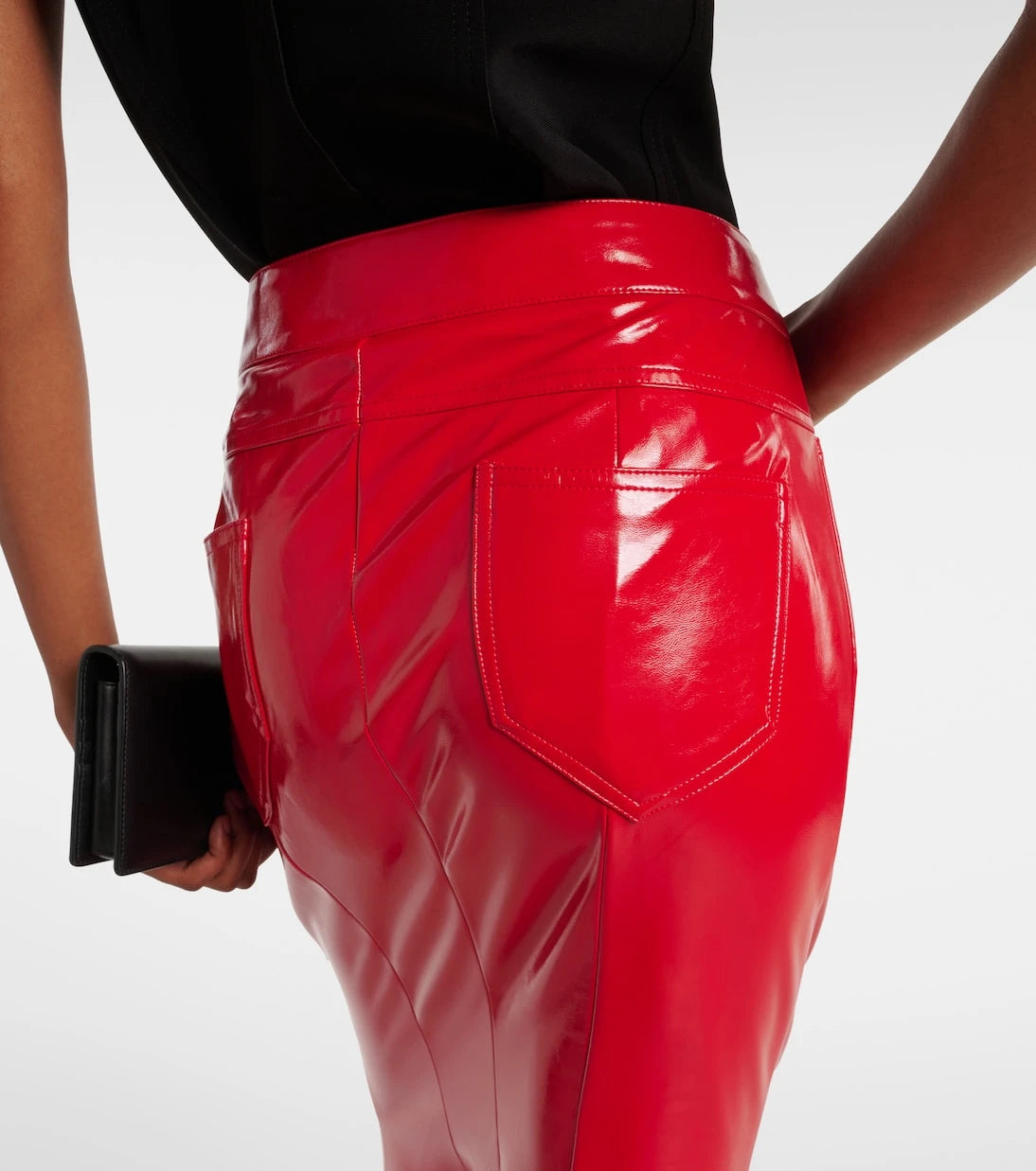 Norma Kamali - Jean faux leather maxi skirt