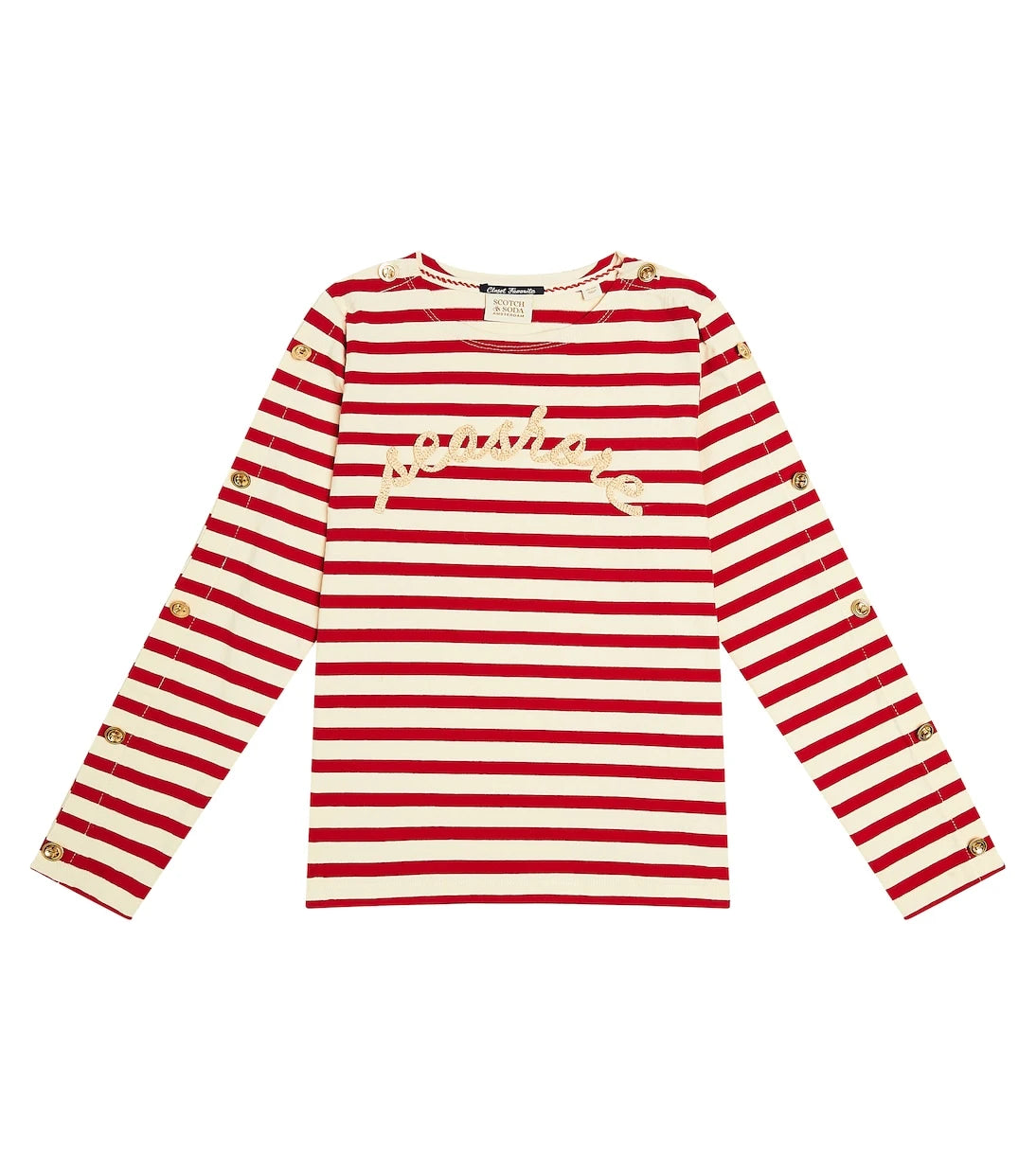 Scotch & Soda Kids - توب جيرسي مخطط من القطن