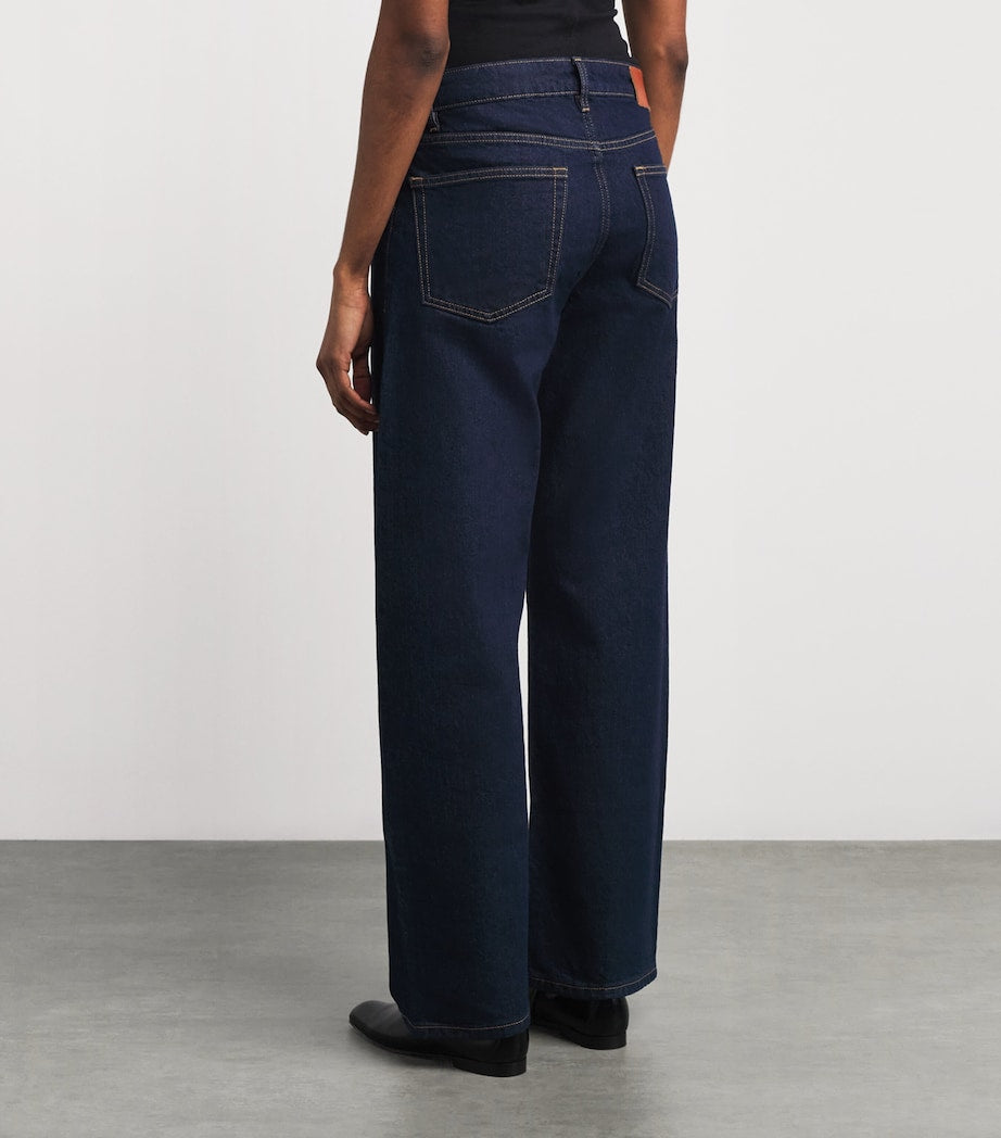 EB Denim Navy Alida Barrel-Leg Jeans