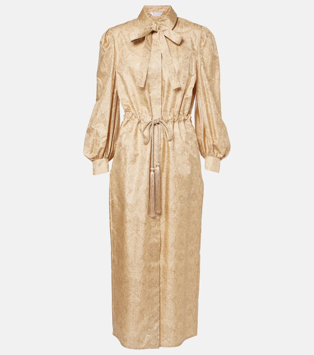 Max Mara - Ape belted silk twill maxi dress