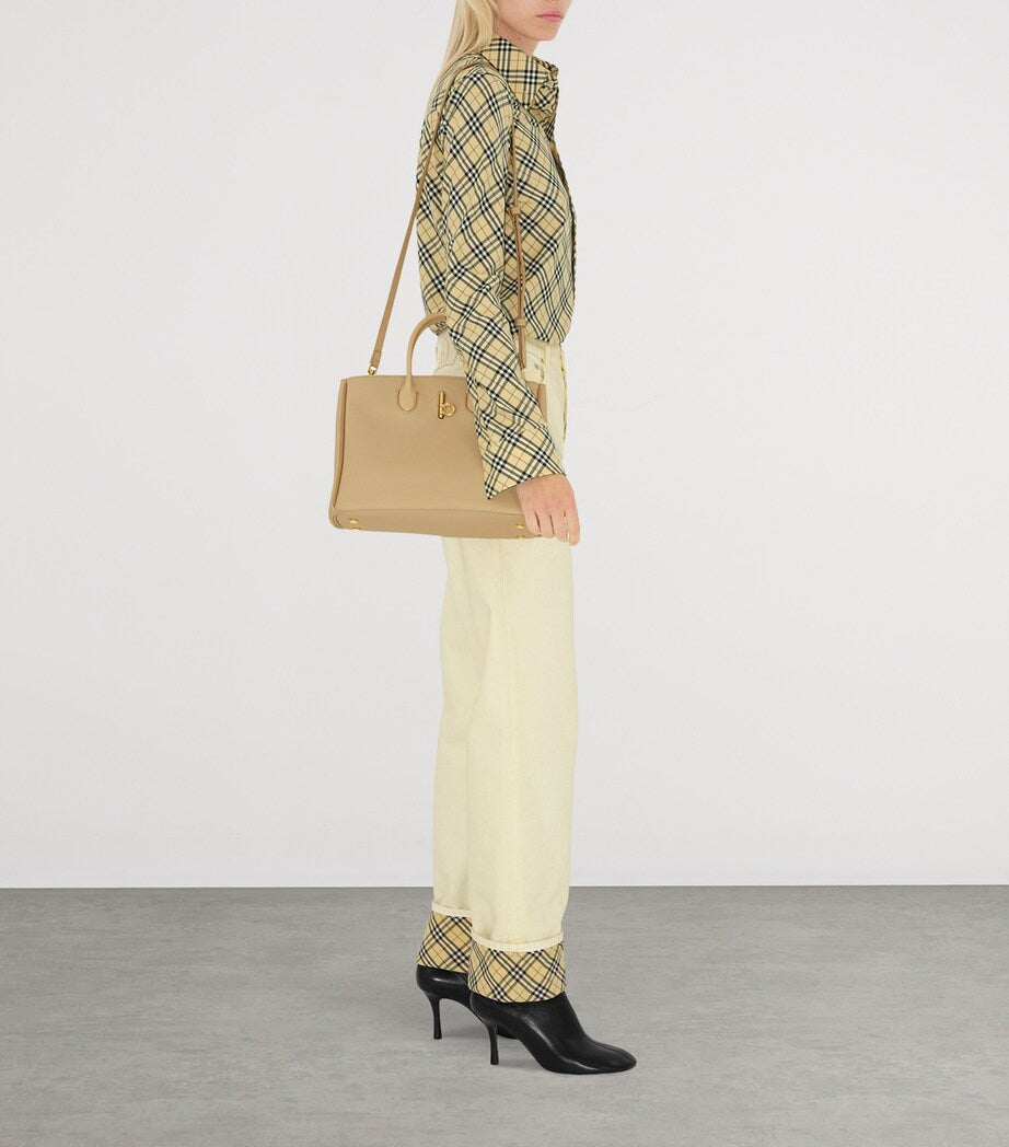 Burberry Beige Small Calf Leather Rocking Horse Tote Bag