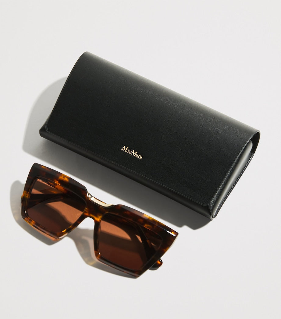 Max Mara Brown Acetate Cat-Eye SPARK7 Sunglasses