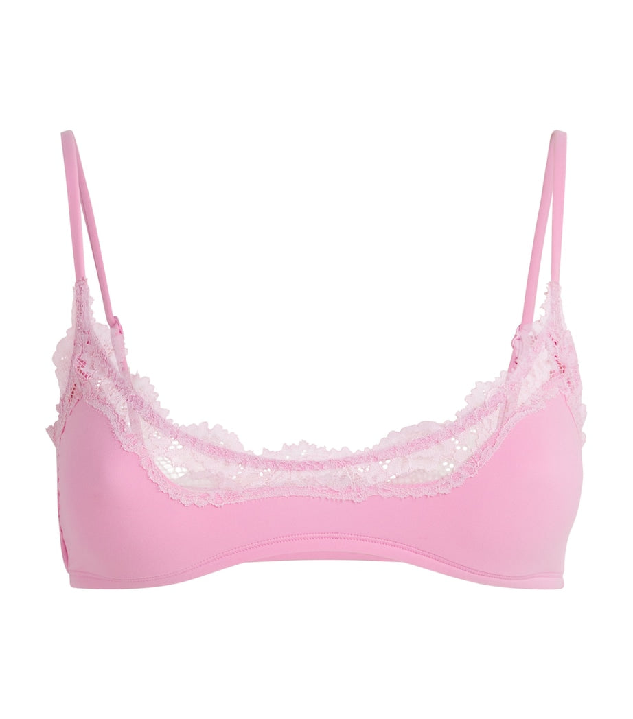 Skims Pink Lace-Trim Fits Everybody Scoop-Neck Bralette
