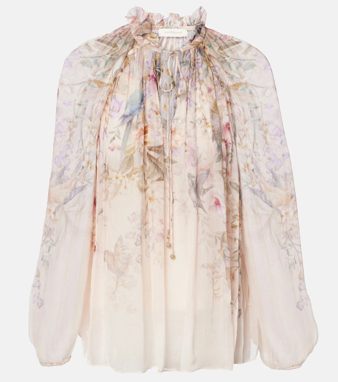 Zimmermann - Rebellion printed sheer blouse