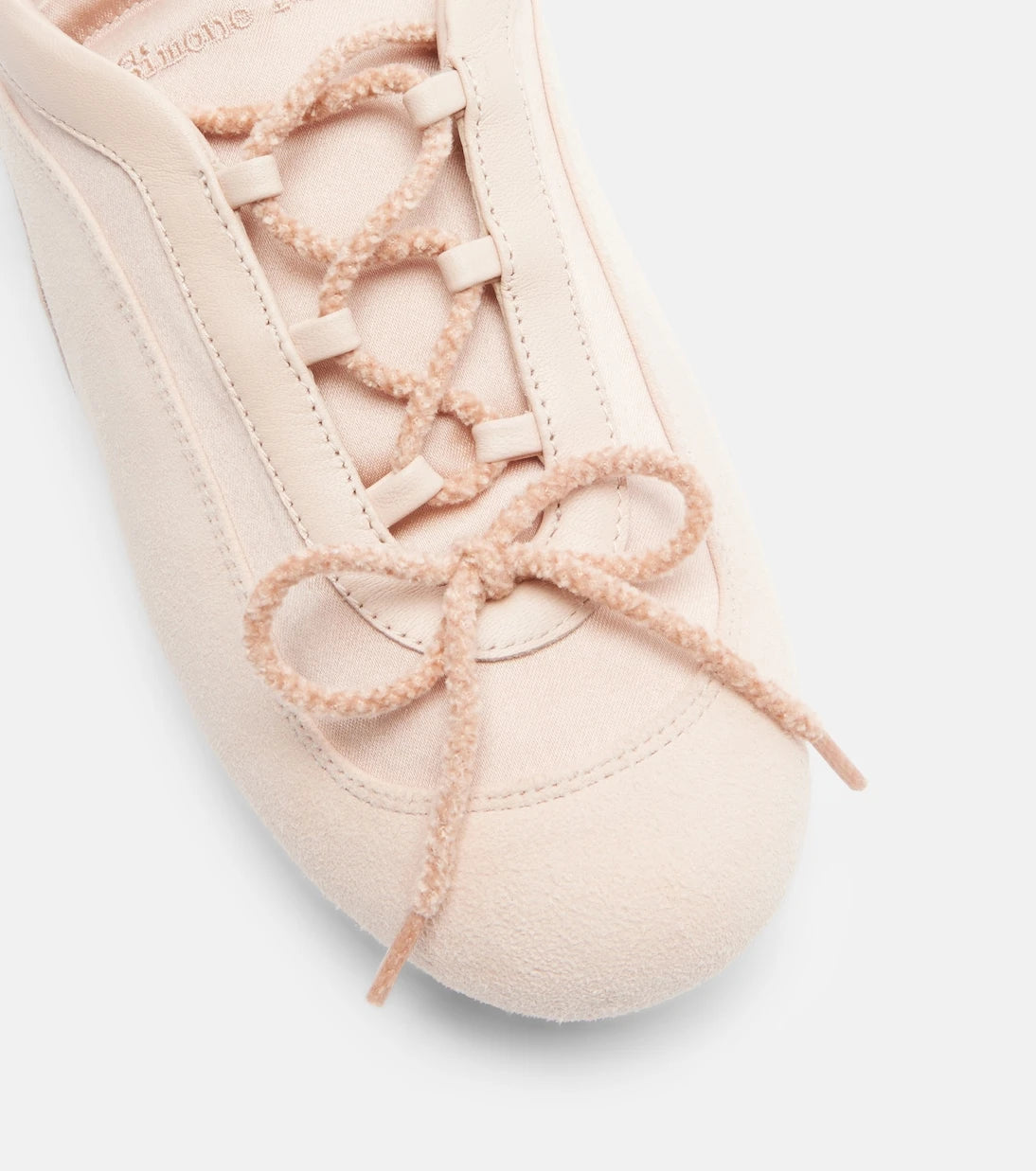 Simone Rocha - Cutout suede-trimmed satin sneakers
