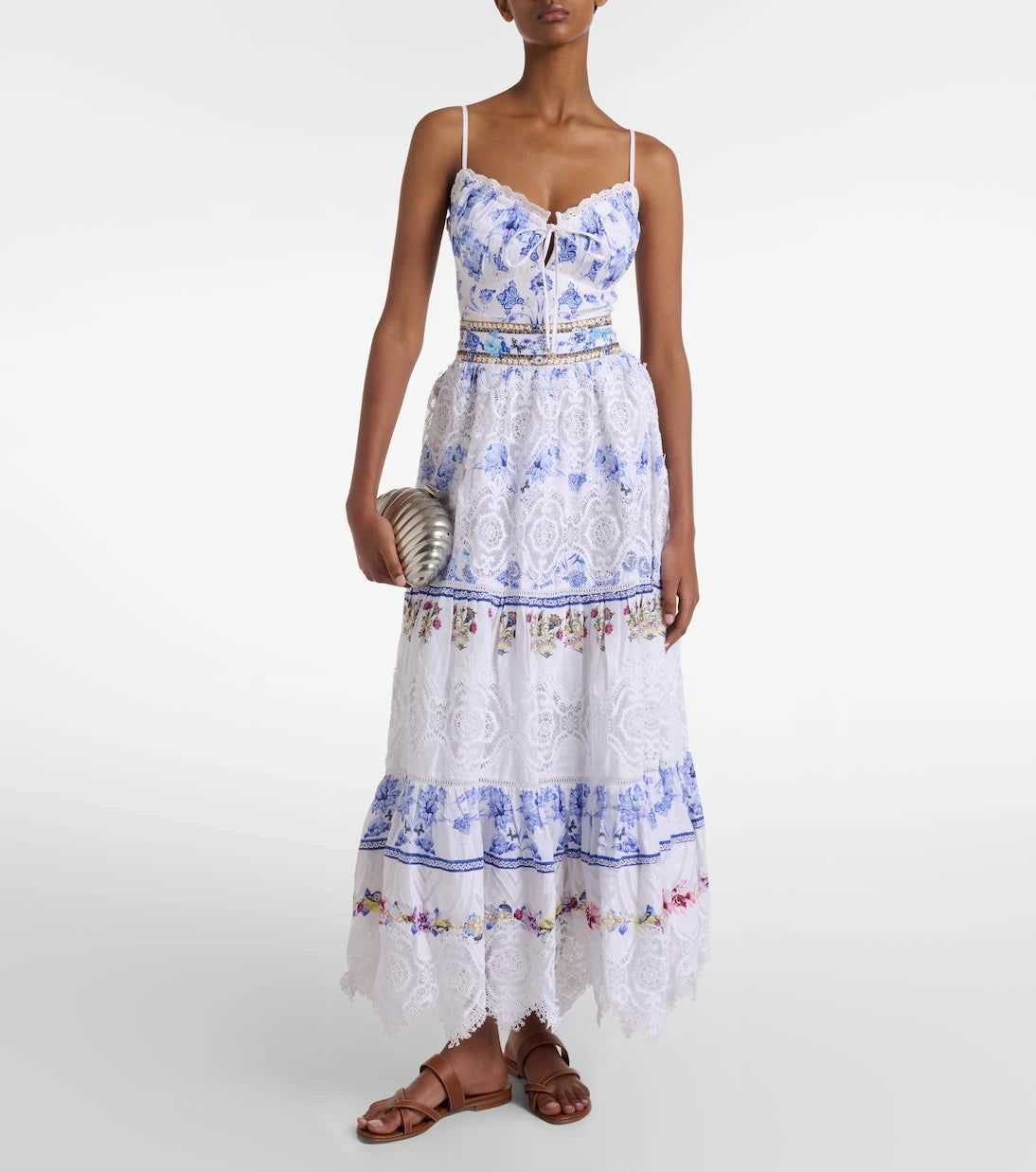 Camilla - All About That Lace linen midi skirt