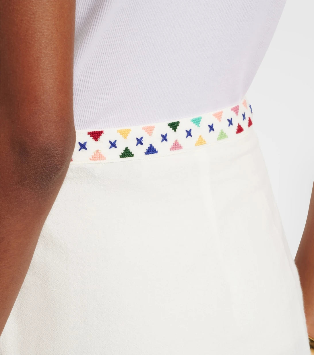 Rixo - Baela embroidered cotton miniskirt