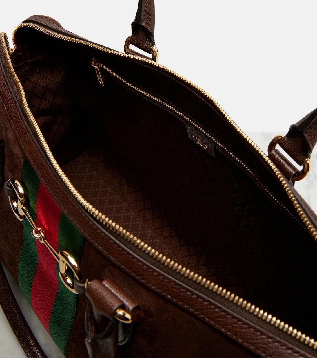Gucci - Gucci Borsetto Large suede duffel bag