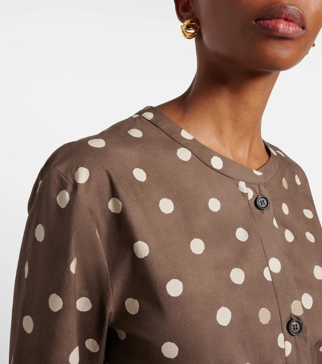 'S Max Mara - Pesche polka-dot cotton shirt dress