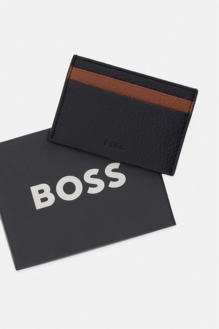BOSS калъф за карти мъжки от кожа BOSS x Aston Martin