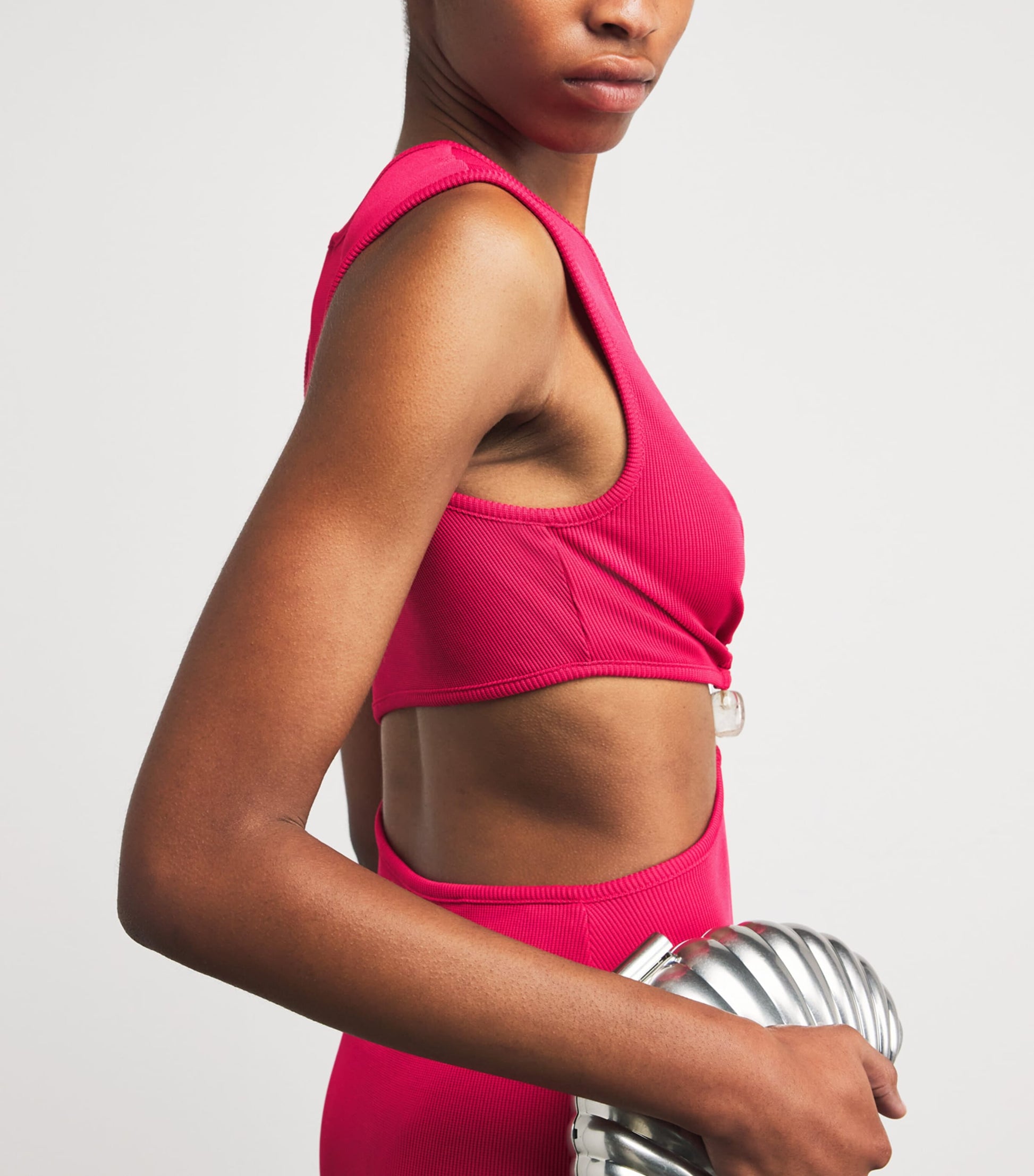 Red Spiral Crystal Cut-Out Maxi Dress