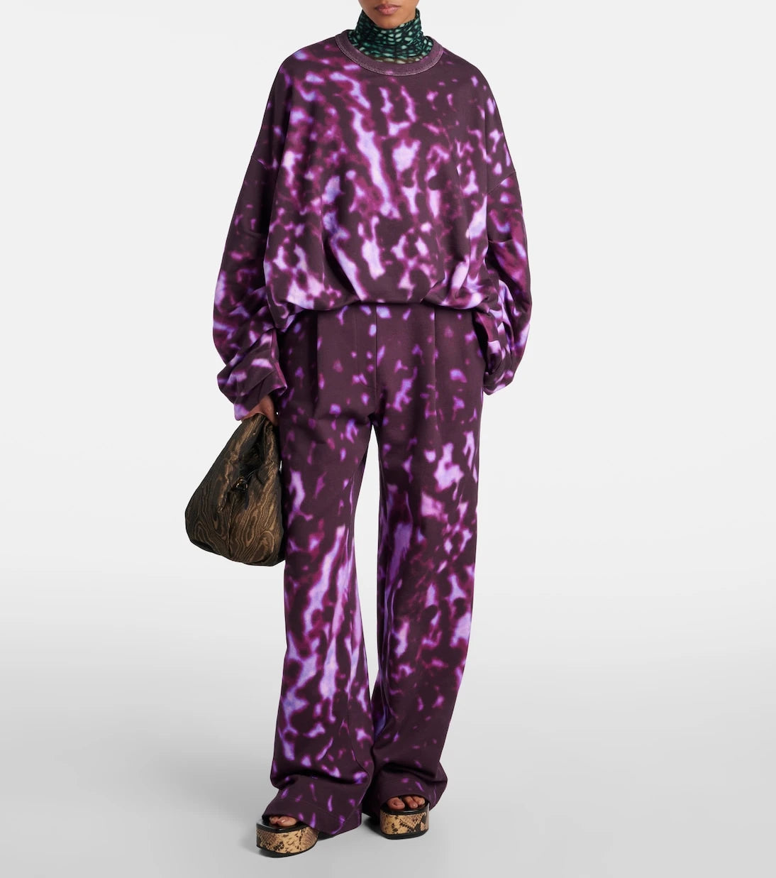 Dries Van Noten - Printed draped cotton sweatshirt