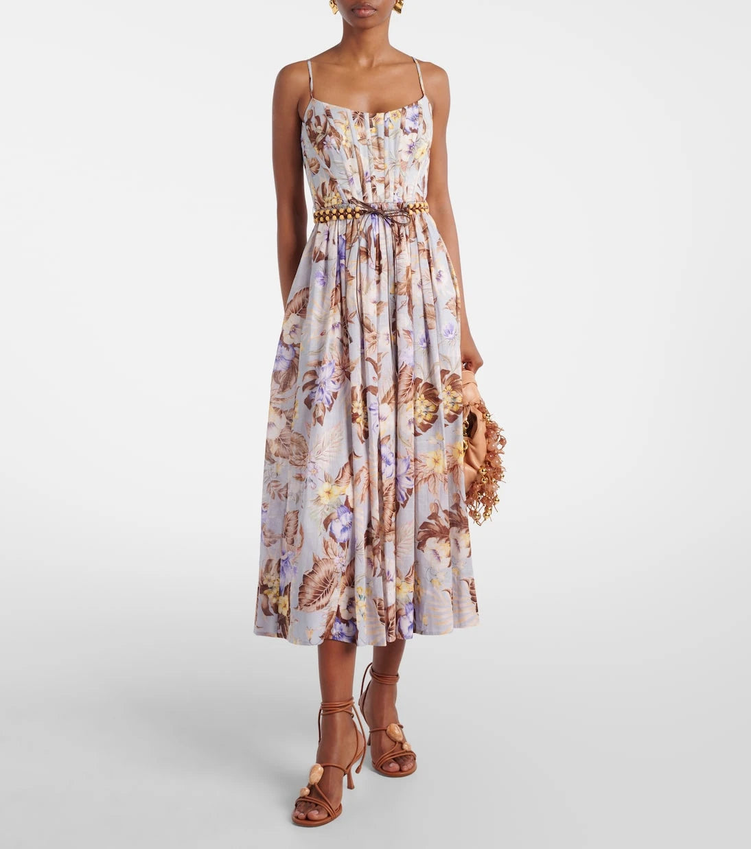 Zimmermann - Rhiannon floral cotton bustier dress