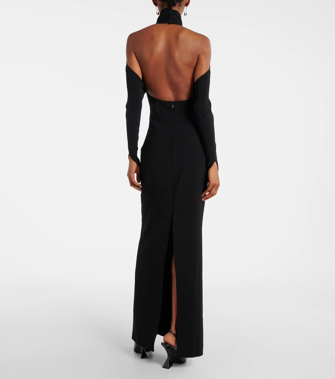 Courrèges - Circle open-back high-neck gown