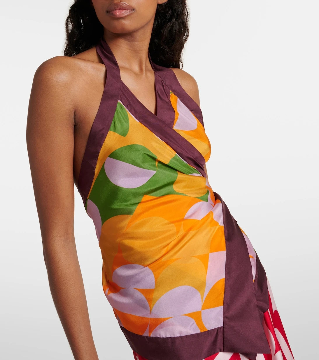 Dries Van Noten - Printed halterneck silk pongee top