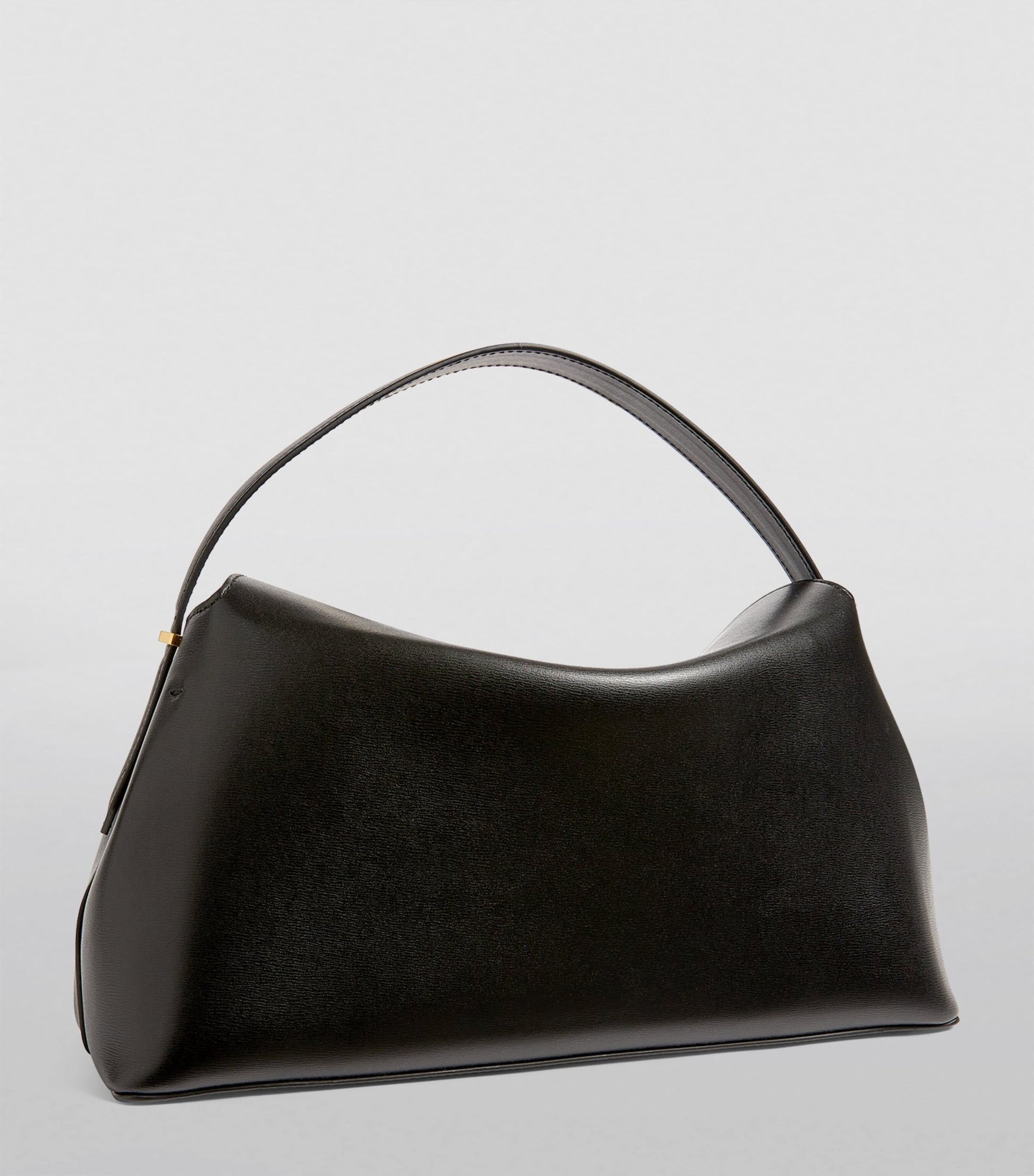 Toteme Black Leather T-Lock Top-Handle Bag