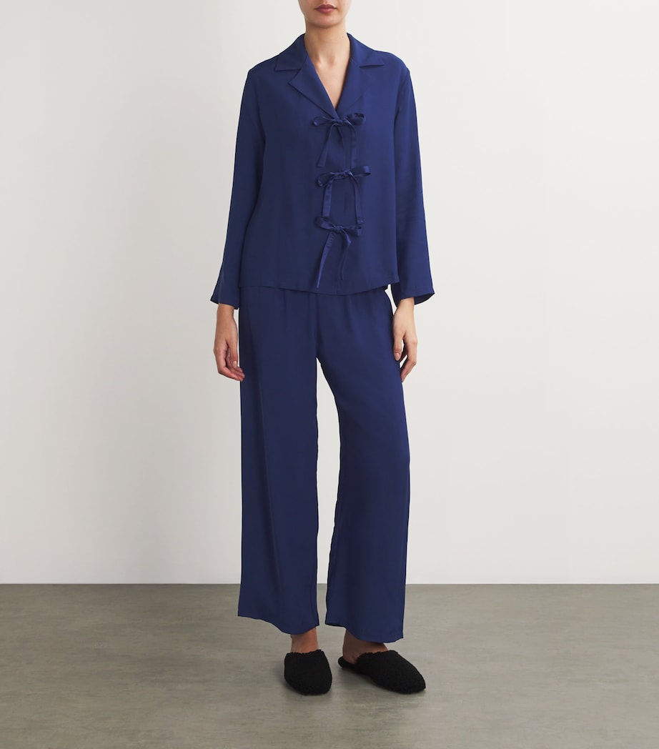 The Bow Pyjama Set Navy