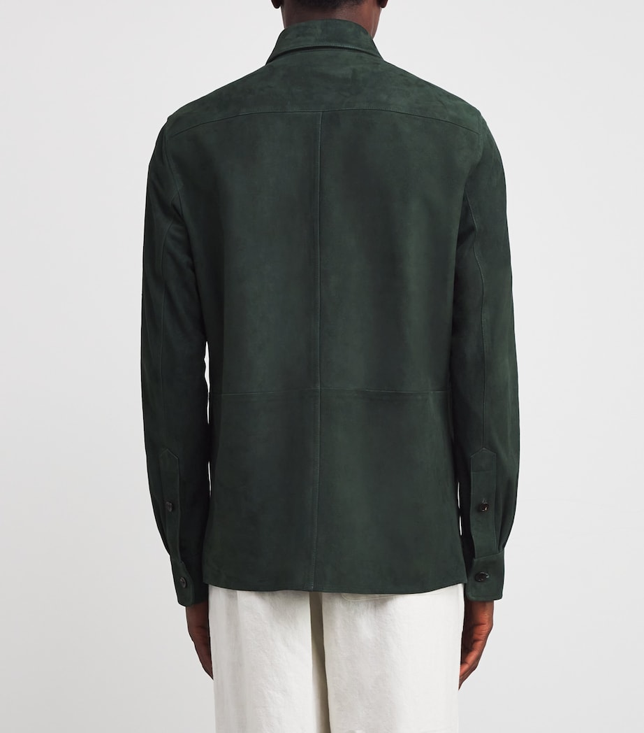 Suede Barron Overshirt EQUINE GREEN