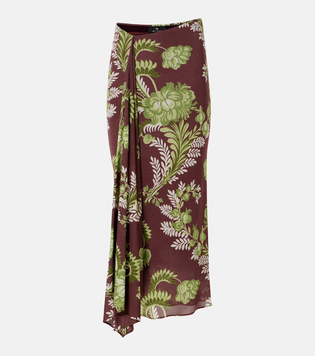 Etro - Floral draped midi skirt