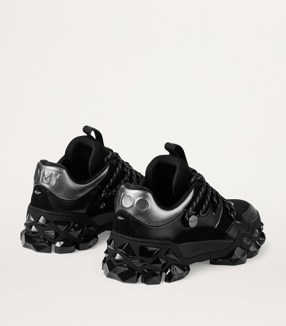 Jimmy Choo Black Diamond X Leather Sneakers