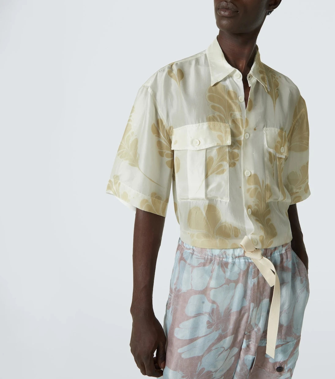 Dries Van Noten - قميص بولينج من الحرير المطبوع