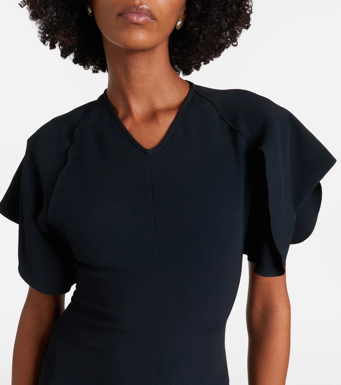 Victoria Beckham - Asymmetric draped cady midi dress