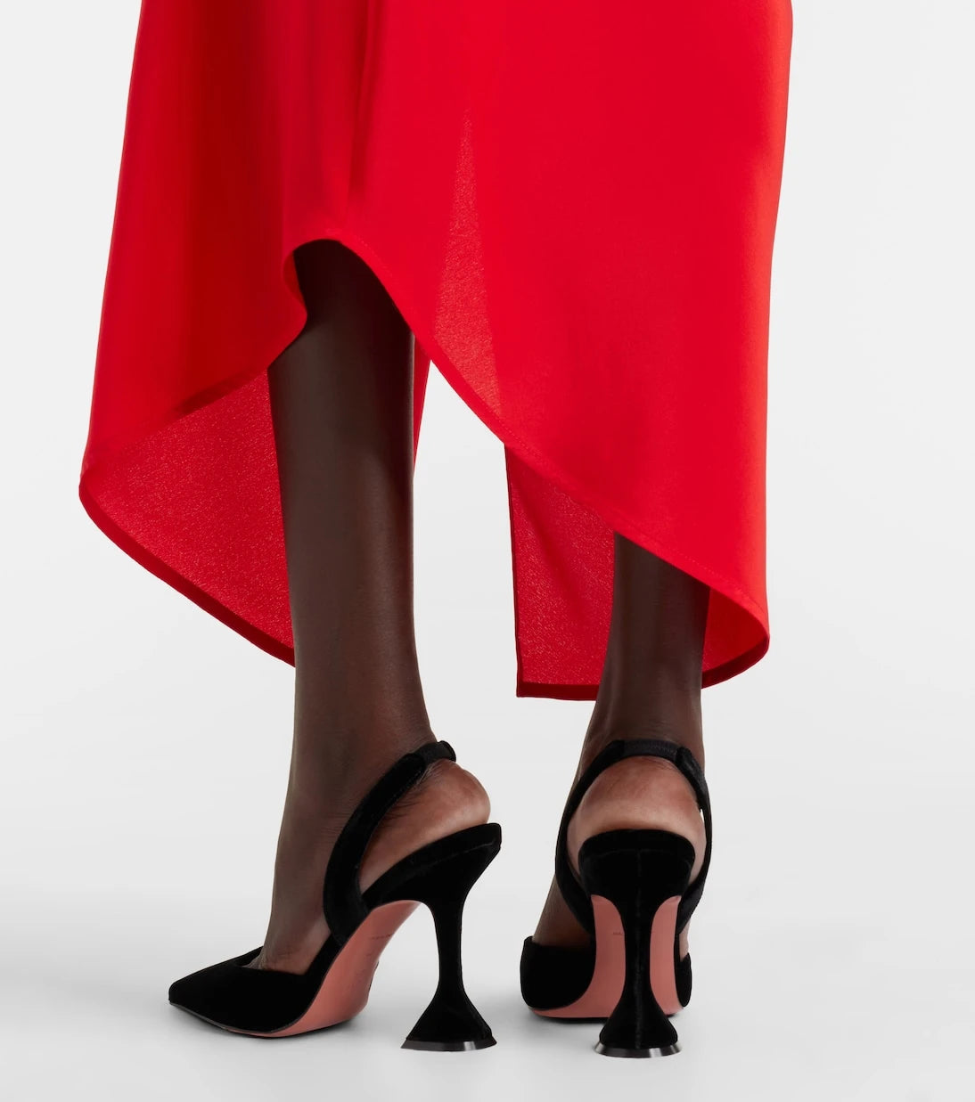 Amina Muaddi - Holli 95 velvet slingback pumps