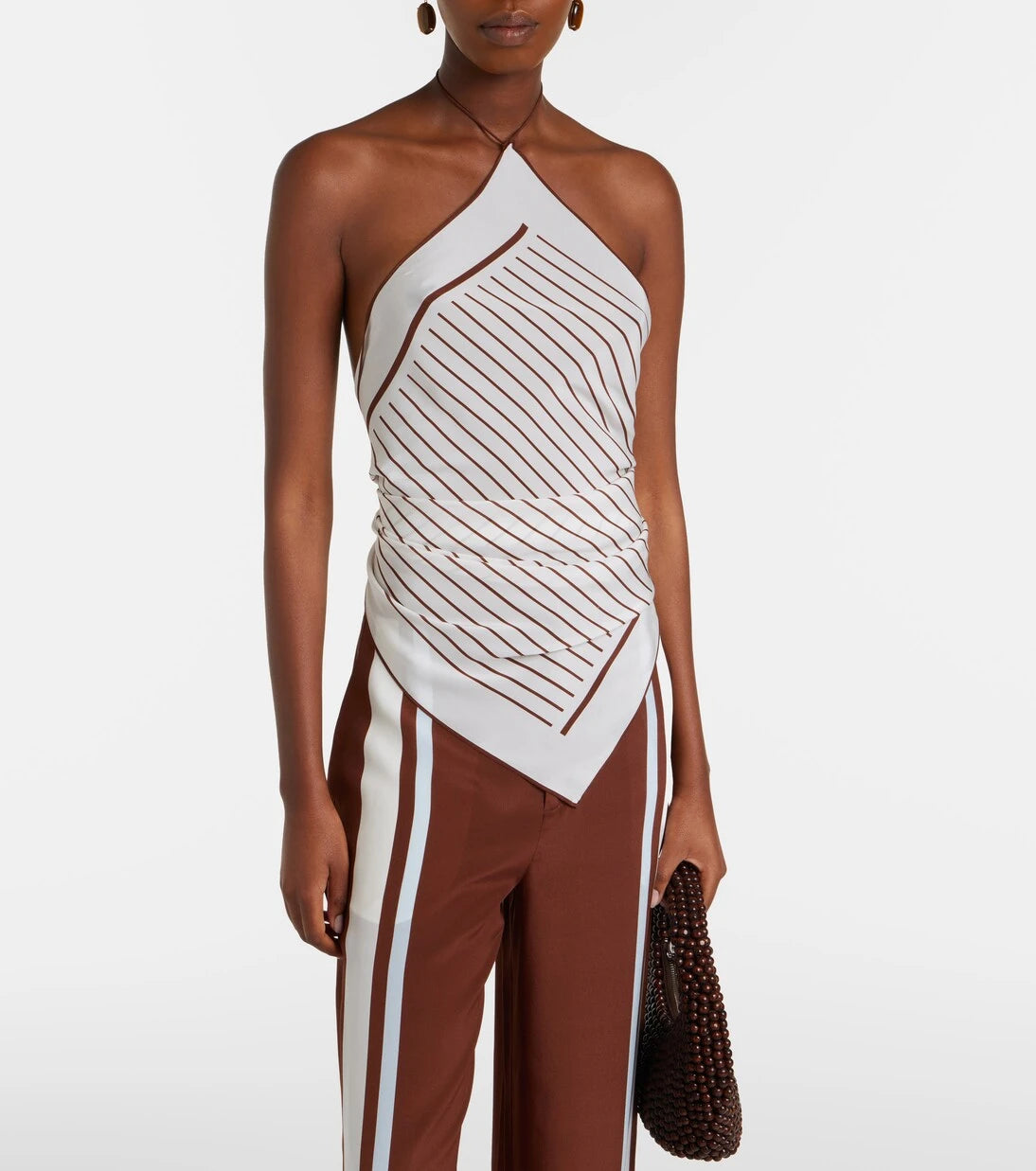 SIR - Marais striped halterneck silk top