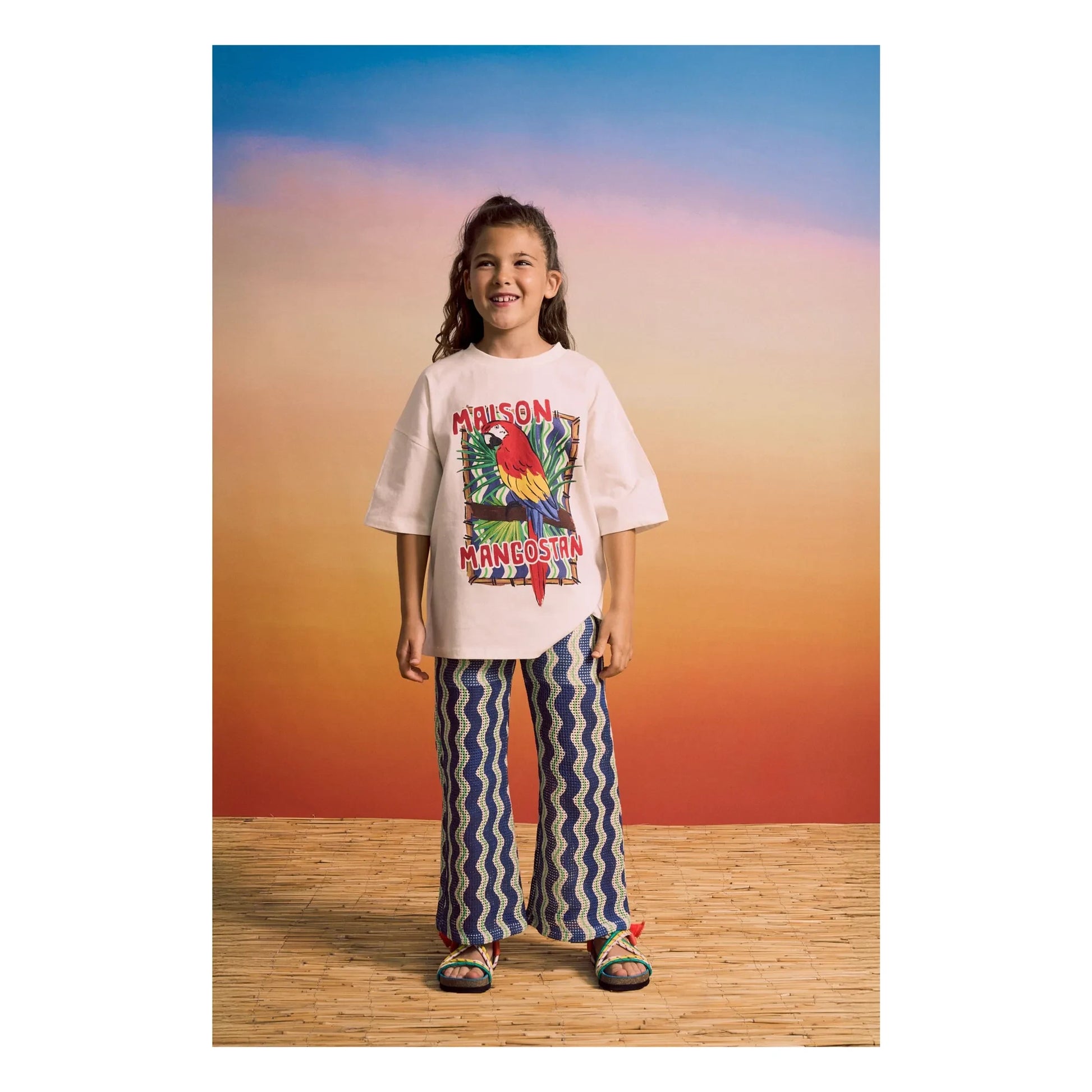 Maison Mangostan - Wave Crochet Pants | Blue