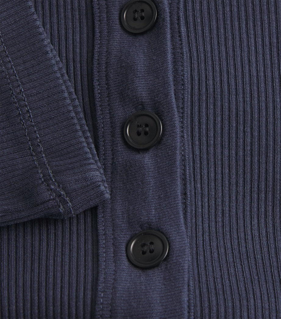 Cotton-Blend Varra Henley Top MINERAL NAVY