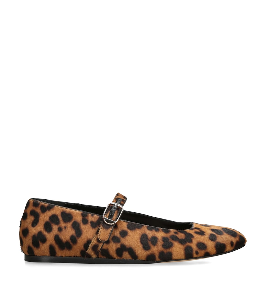 Le Monde Beryl Brown Calf Hair Mary Jane Ballet Flats
