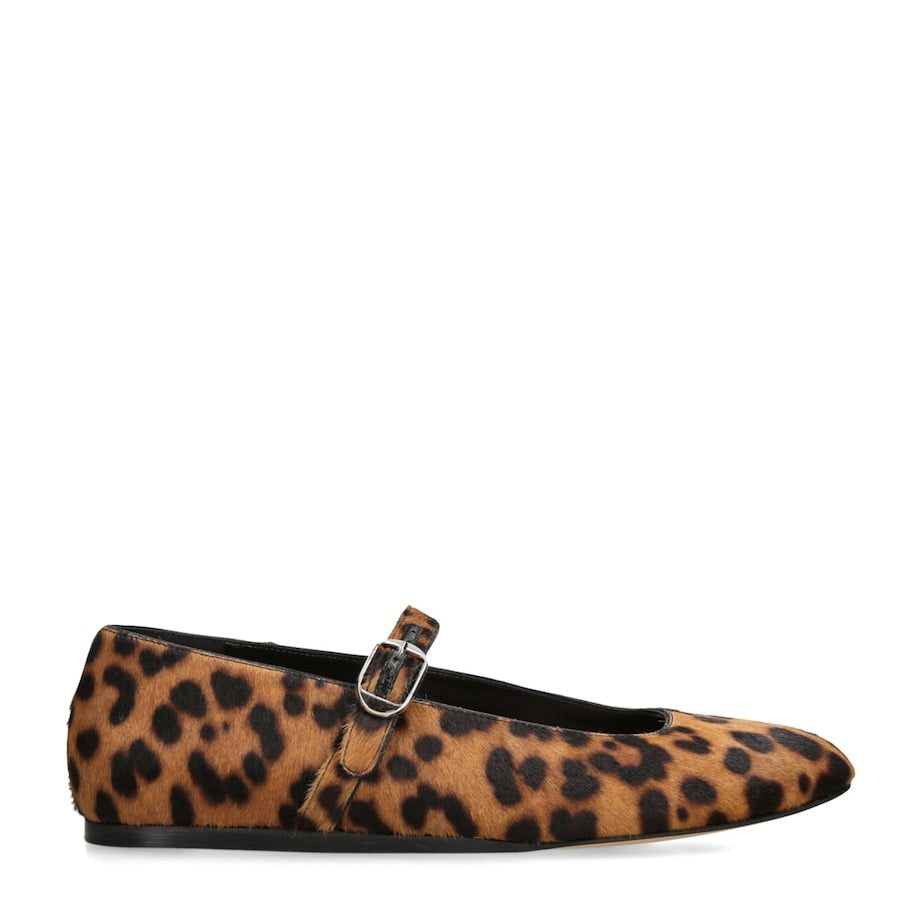 Le Monde Beryl Brown Calf Hair Mary Jane Ballet Flats