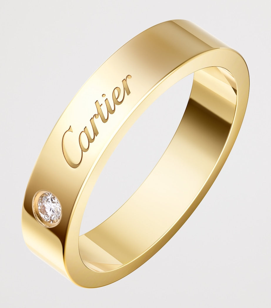 Yellow Gold and Diamond C de Cartier Wedding Ring