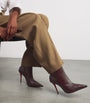 Christian Louboutin Red Miss Z Booty Alligator-Embossed Leather Ankle Boots 100