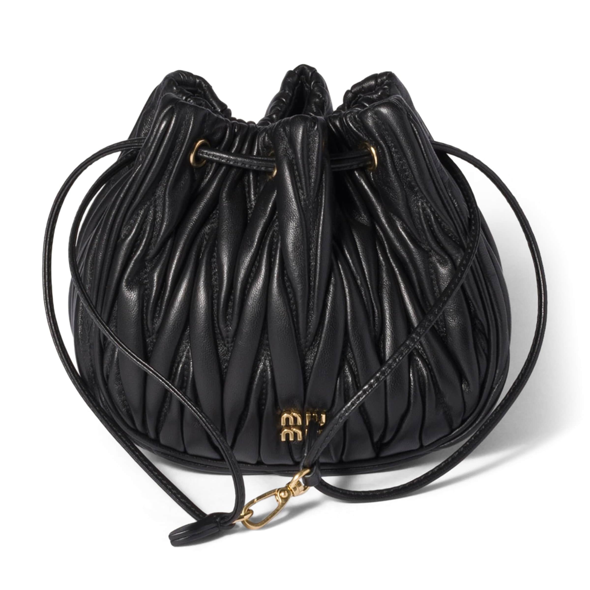 Black Matelassé Nappa Leather Pouch