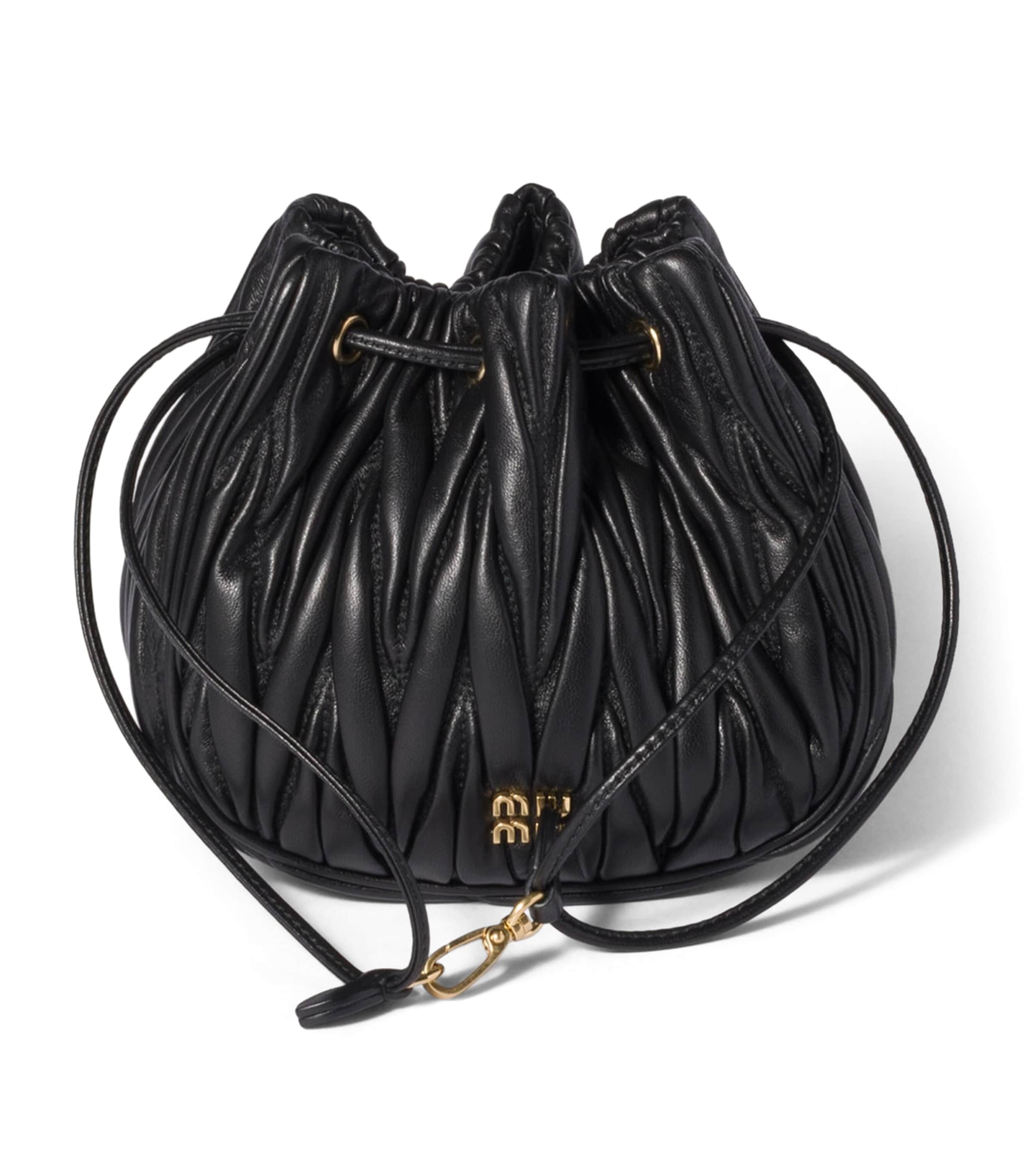 Black Matelassé Nappa Leather Pouch