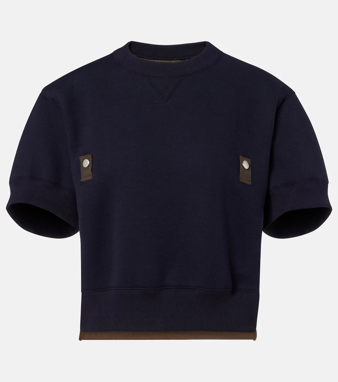 Sacai - سويت شيرت من مزيج القطن والتويل