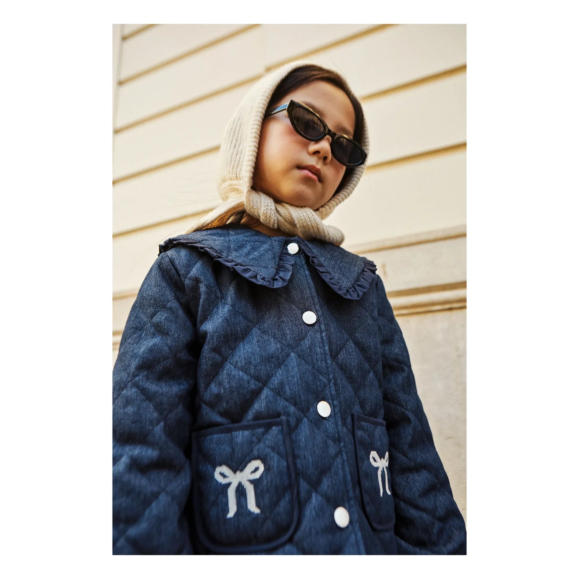 Mipounet - Mariane Jean jacket, Claudine collar | Dark Blue