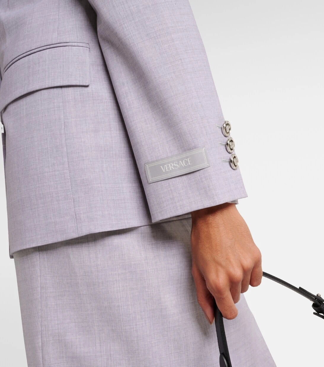 Versace - Mélange wool-blend blazer