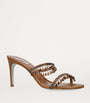René Caovilla Brown Embellished Chandelier Mules 80