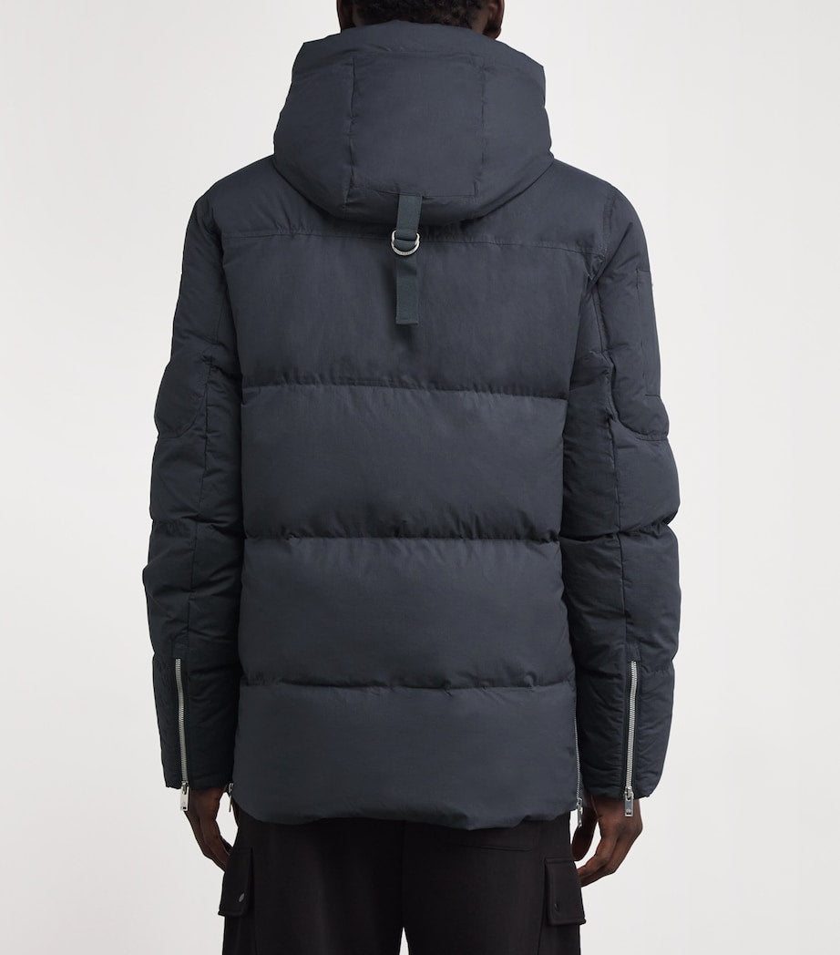 Moose Knuckles Grey Down Shearling-Trim 3Q Jacket