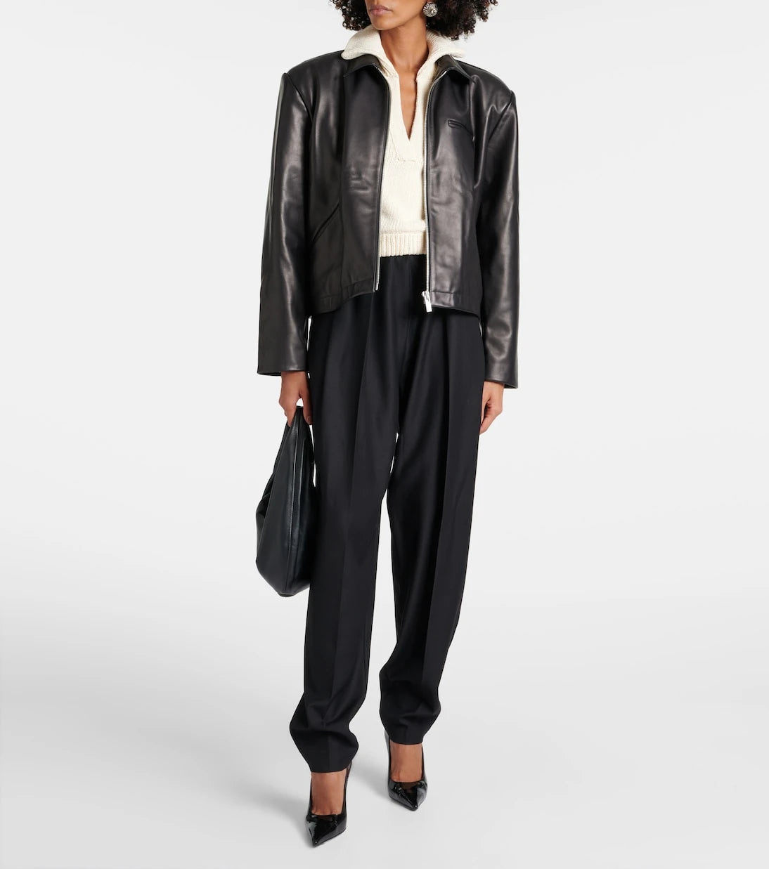 Magda Butrym - Cropped cotton-blend polo sweater