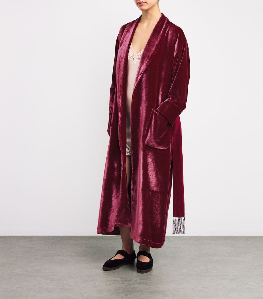 Velvet Silk-Lined Robe MAUVE