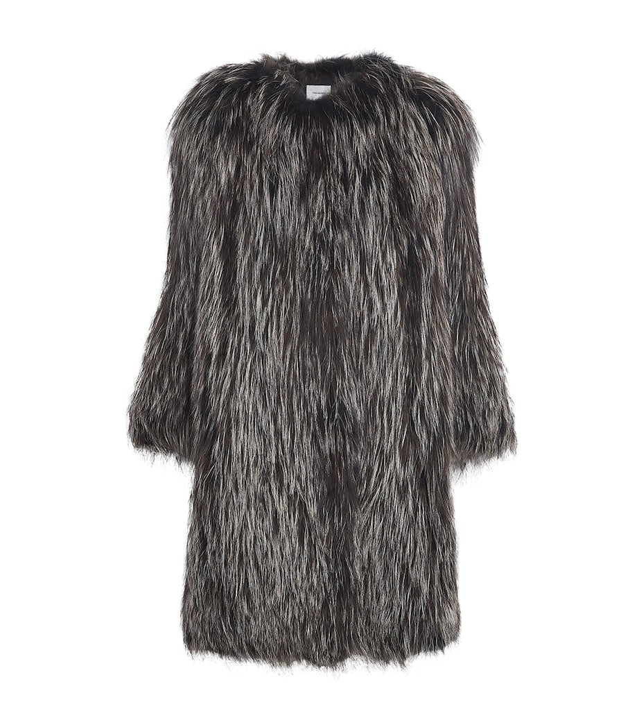 Yves Salomon Beige Fox Fur Coat